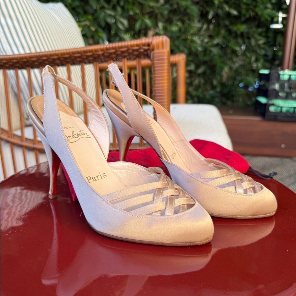 Christian Louboutin Nude Slingback Heels